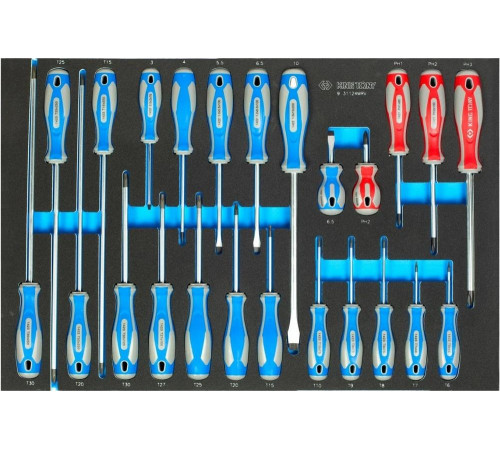Набор отверток, ложемент, 24 предмета KING TONY 9-31124MRV