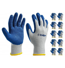 Перчатки с нитриловым обливом ЗУБР Захват, размер L-XL, 10 пар 11457-K10