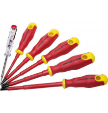Набор диэлектрических отверток STAYER Profi-Electro SL:3.0x75 мм/4.0x100 мм/5.5x125 мм/PH:№1x80 мм/2x100 мм/100-250 В тестер 6 шт. 25145-H6_z01