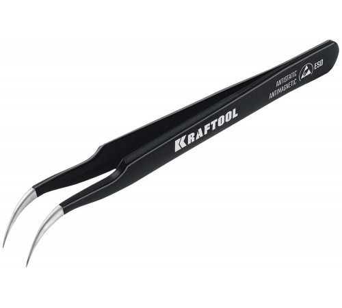Антистатический антимагнитный прецизионный изогнутый пинцет KRAFTOOL 116 мм 222126