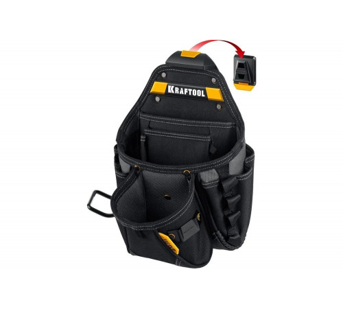 Поясная сумка 350x260 мм с быстросъёмным креплением KRAFTOOL FastClip KP-27, 27 карманов и петли 38773