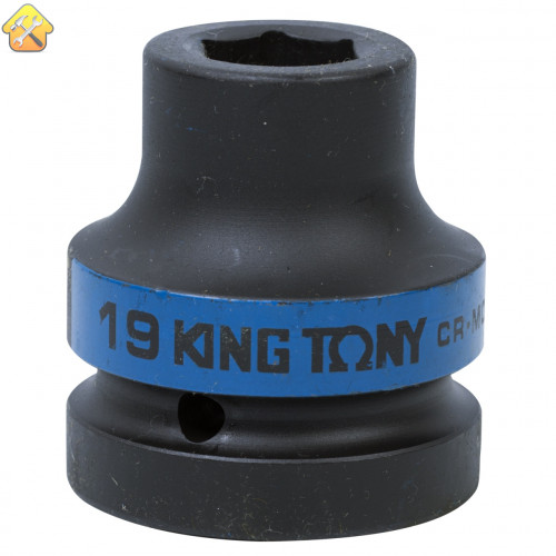 KING TONY 853519M Головка торцевая ударная 1 дюйм шестигранная 19 мм