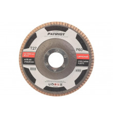 Круг лепестковый торцевой EXPERT 115x22.23 мм, P60, цирконий Patriot 819010022