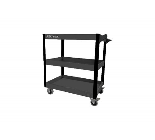 Инструментальная тележка KraftWell с 3 открытыми полками KRW-T3G