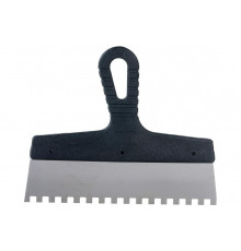 Шпатель из нержавеющей стали СИБРТЕХ 250 мм, зуб 8x8 мм, пластмассовая ручка 85474