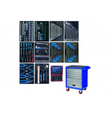 Набор инструментов в синей тележке, 173 предмета KING TONY 932-000AMB