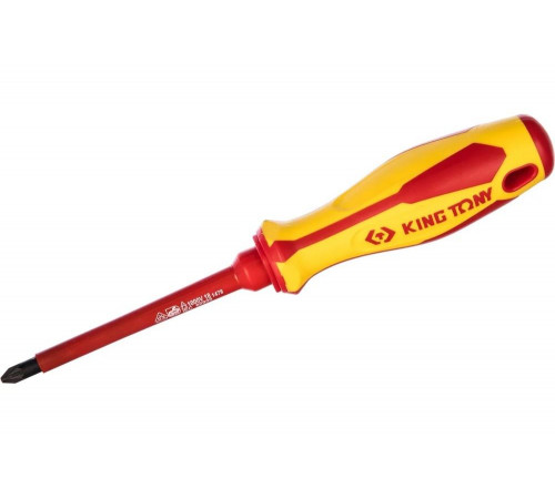 Отвертка крестовая Pozidriv №2, 100 мм, диэлектрическая KING TONY 14780204