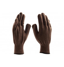 Трикотажные перчатки СИБРТЕХ , акрил, коричневые, оверлок 68653