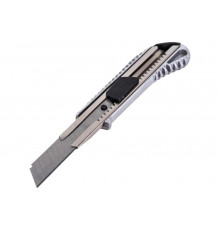 Нож с выдвижным лезвием Вихрь 18 мм, металллический корпус, автоматический фиксатор, 73/10/10/1