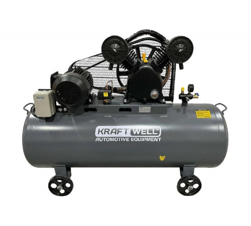 Компрессор поршневой KraftWell 10 бар, 300 л, 380В, сеть 380 В, произв-ть 670 л/мин., объем ресивера 300 л KRW-AC670-300L