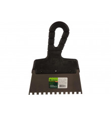 Шпатель из нержавеющей стали, 150 мм, зуб 6x6 мм, пластмассовая ручка СИБРТЕХ 85459