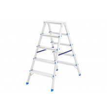 Алюминиевая двусторонняя стремянка СИБРТЕХ 5 ступеней 97925