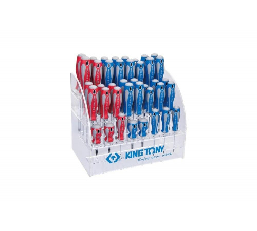 Стенд со стандартными отвертками, серии 1421, 1422, 1423, 1427, 40 предметов KING TONY 31427MR