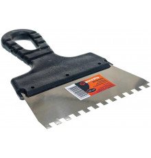 Зубчатый шпатель нержавеющая cталь, пластиковая рукоятка 6х6 мм, 150мм Вихрь 73/3/2/25