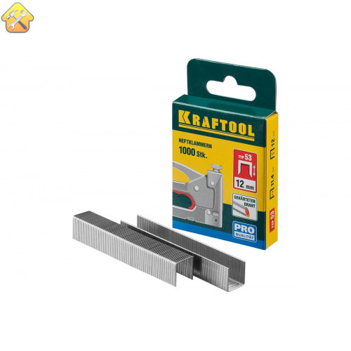 KRAFTOOL скобы тип 53 (A / 10 / JT21), 12 мм, 1000 шт., скобы супертвердые 31670-12 Pro