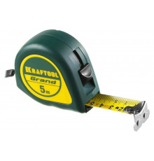 Рулетка KRAFTOOL Grand 5 м, 25 мм, обрезиненный пластиковый корпус 34022-05-25