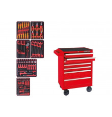 Набор инструментов KING TONY "HIGH VOLTAGE" в красной тележке, 117 предметов 934-117MRVE