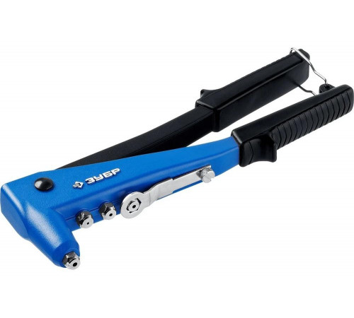 ЗУБР заклепки 2.4-4.8 мм - алюминий и сталь, 2.4-4.0 - нерж сталь, литой корпус, заклепочник усиленный 31192_z01 Профессионал