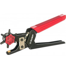 Револьверный дырокол для кожи, усиленный, 6-в-1, 2-4,5мм Зубр "МАСТЕР" 22945