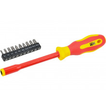 Диэлектрическая отвертка IEK Arma2l 5 с набором бит т2 11 шт. A2L5-SC30-T2-N1-11