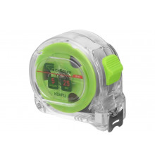 Рулетка СИБРТЕХ Кварц прозрачный корпус, амортизатор, 5 м, 25 мм 32522