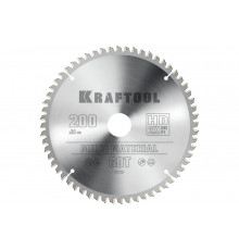 Диск пильный по алюминию KRAFTOOL Multi material 200x30 мм, 60Т 36953-200-30