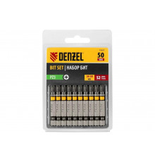 Набор бит PZ3, 50 мм, сталь S2, шестигранный профиль, 10 шт Denzel 11657