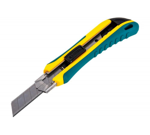 KRAFTOOL 18 мм, сегментированное лезвие, автофиксатор, нож универсальный UNI 09193_z01