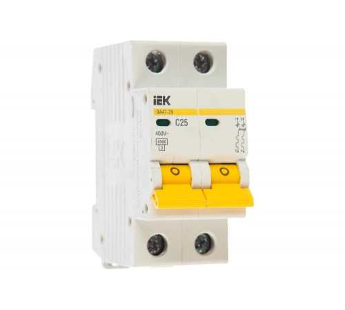 Автоматический выключатель IEK ВА47-29 2п, C, 25А, 4.5кА