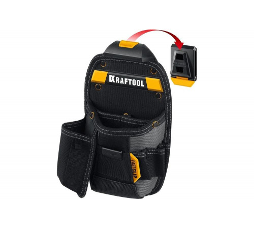 Поясная сумка 170x260 мм с быстросъёмным креплением KRAFTOOL KP-8 FastClip, 8 карманов и петель 38776