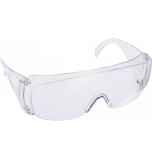 Защитные очки открытого типа СИБРТЕХ прозрачные, ударопрочный поликарбонат, боковая и верхняя защита 89155