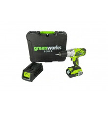 Аккумуляторная дрель-шуруповерт Greenworks G24DDK2, 24V, c 1хАКБ 2 А.ч и ЗУ в кейсе 3702807