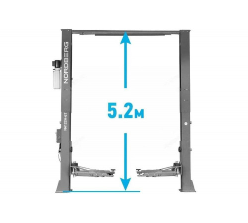 Подъемник NORDBERG LONG 380 V, 2х стоечный, 6 т, с верхней синхронизацией, серый N4122H1E-6G_380