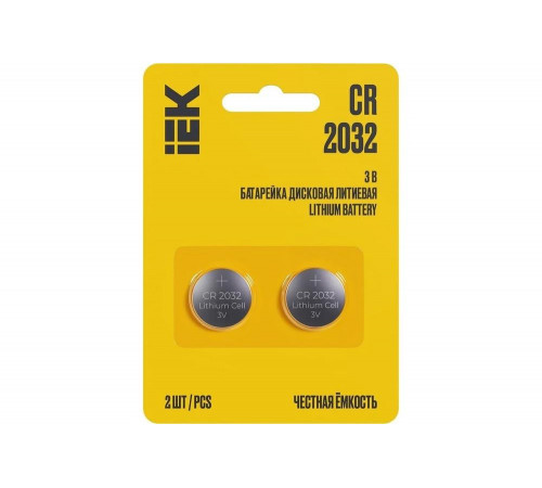 Дисковая литиевая батарейка IEK cr2032 (2шт/блистер) ABT-CR2032-OP-L02
