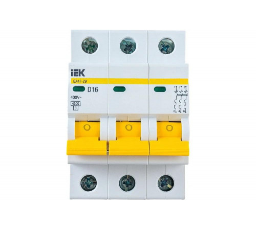 Автомат IEK ВА47-29 3п, D, 16А, 4.5кА - надежный защитник электрических сетей