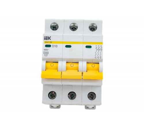 IEK 10А D ВА47-29 - автоматический трехполюсной автомат