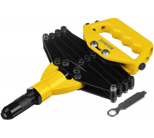 STAYER заклепки 3.2-6.4 мм из алюминия, стали, нерж. стали, литой корпус, заклепочник рычажно-складной 3115_z01