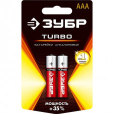 ЗУБР AAA, 2 шт., батарейка щелочная Turbo 59211-2C_z01