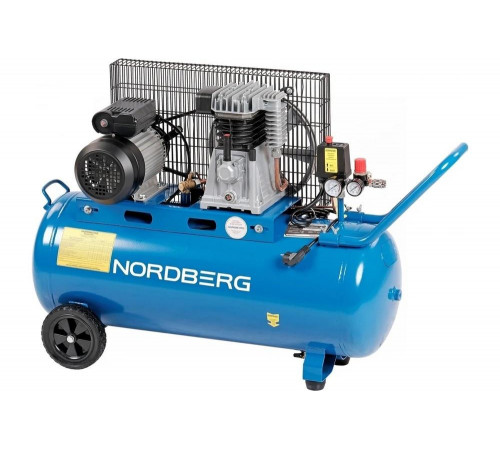 Поршневой компрессор с ременной передачей NORDBERG 220В, ресивер 100 л, 390л/мин NCE100/390 01-00000547