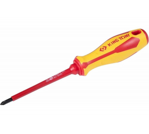 Отвертка крестовая Phillips №1, 100 мм, диэлектрическая KING TONY 14710104