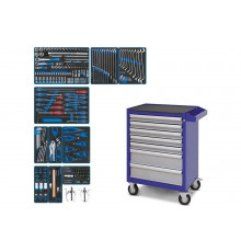 Набор инструментов KING TONY "DRIVE" в синей тележке, 251 предмет 934-251AMB