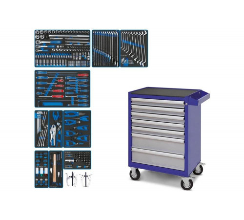 Набор инструментов "DRIVE" в синей тележке, 251 предмет KING TONY 934-251AMB