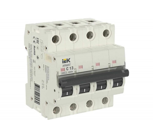 Автоматический выключатель IEK ARMAT M06N 4P C 13А AR-M06N-4-C013