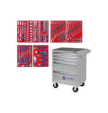 Набор инструментов в серой тележке MACTAK СТАРТ 161 предмет 52-05161G