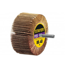 Круг шлифовальный лепестковый STAYER на шпильке, P120, 80x40 мм STAYER 36609-120