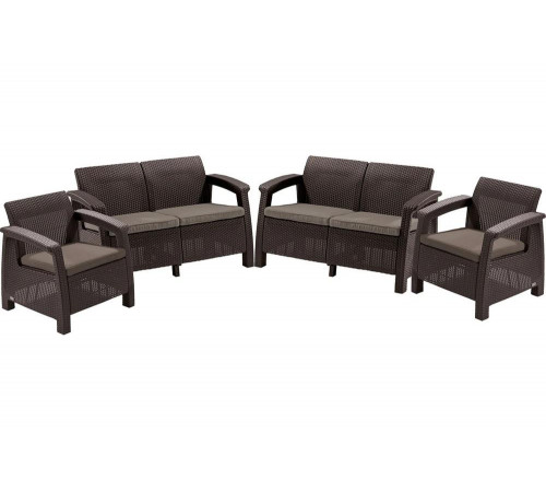 Комплект мебели Keter Corfu REST without table коричневый, серая подушка 241724