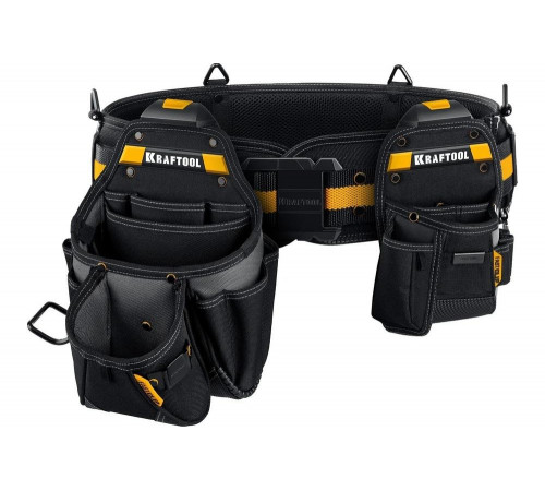 Пояс монтажника KRAFTOOL KBS-3 в комплекте: пояс монтажника, большая сумка, малая сумка 38762