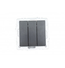 3-клавишный выключатель IEK Brite 10а вс10-3-0-брч черный BR-V30-0-10-K02