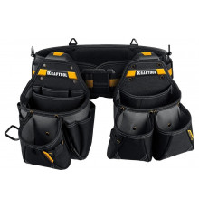 Пояс монтажника KRAFTOOL KBS-3L в комплекте: пояс монтажника и 2 большие сумки 38761