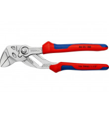 Переставные клещи-ключ Knipex 40 мм (1 1/2"), длина 180 мм, хром, 2К ручки, KN-8605180SB